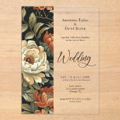 Fall Clay Floral Wedding Acryleinladungen (Vorderseite)