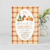 Fall Cocktail Bow Brunch & Bubbly Bridal Shower Einladung (Stehend Vorderseite)