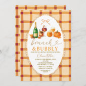 Fall Cocktail Bow Brunch & Bubbly Bridal Shower Einladung (Vorne/Hinten)