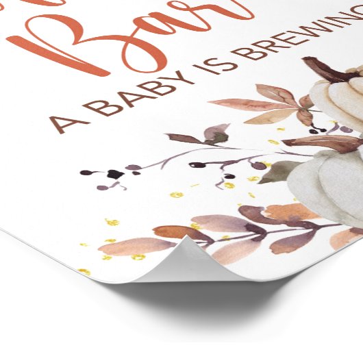 Fall Coffee Bar a Baby Braut Dusche Schild (Ecke)