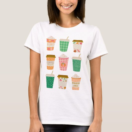 Fall Coffee Cups | Autumn Pumpkin Gewürz Latte T-Shirt (Vorderseite)