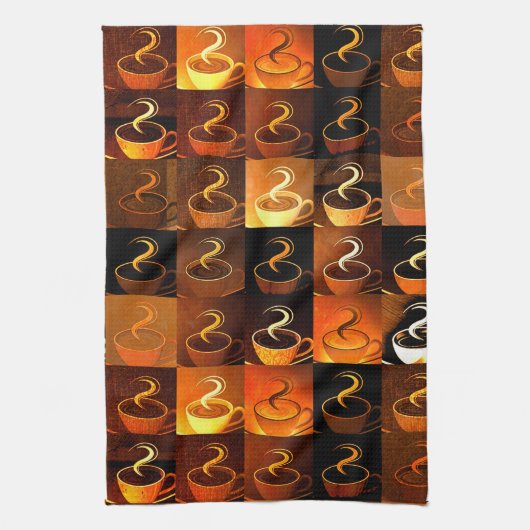 Fall Coffee Cups Geschirrtuch (Vertikal)