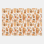 Fall Coffee Latte Pumpkin Muster Geschenkpapier Set (Vorderseite 2)