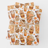 Fall Coffee Latte Pumpkin Muster Geschenkpapier Set (Beispiel)