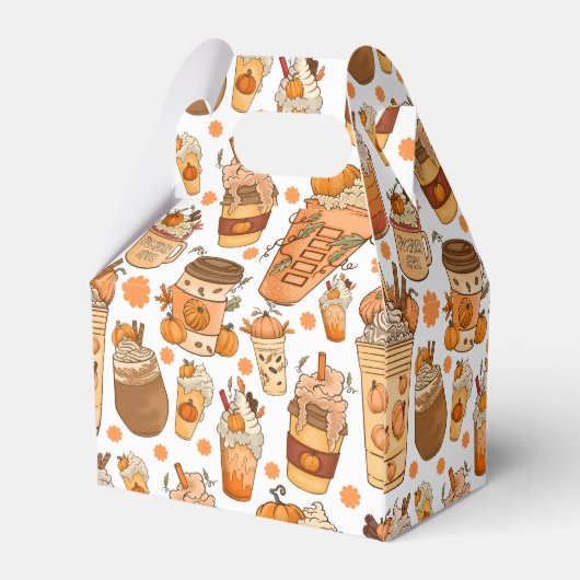 Fall Coffee Latte Pumpkin Muster Geschenkschachtel (Rückseite)