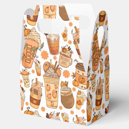 Fall Coffee Latte Pumpkin Muster Geschenkschachtel (Geöffnet)