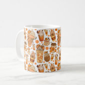 Fall Coffee Latte Pumpkin Muster Kaffeetasse (Vorderseite Links)