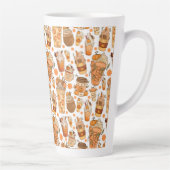 Fall Coffee Latte Pumpkin Muster Milchtasse (Rechts)