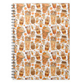 Fall Coffee Latte Pumpkin Muster Notizblock (Vorderseite)