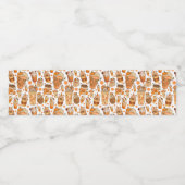 Fall Coffee Latte Pumpkin Muster Wasserflaschenetikett (Einzelnes Label)