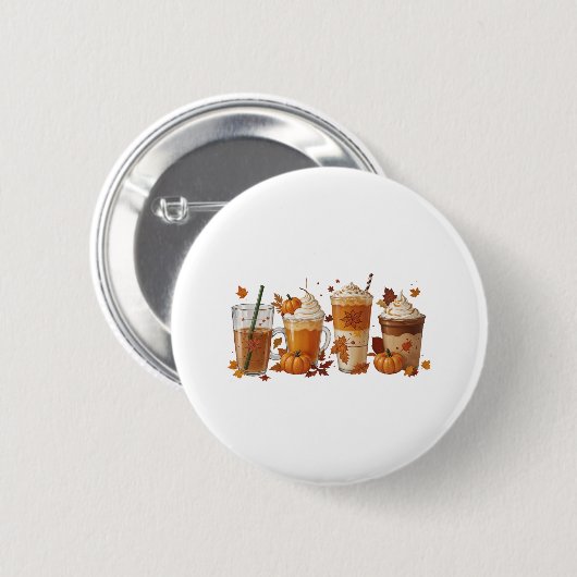 Fall Coffee Pumpkin Button (Vorne & Hinten)