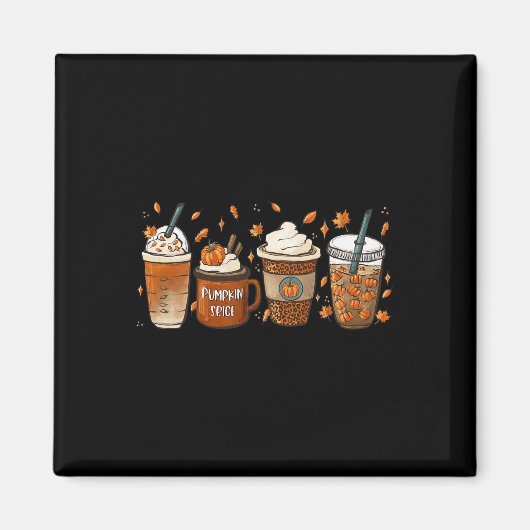 Fall Coffee Pumpkin Gewürz Junkie Latte Herbst Cof Magnet (Vorne)