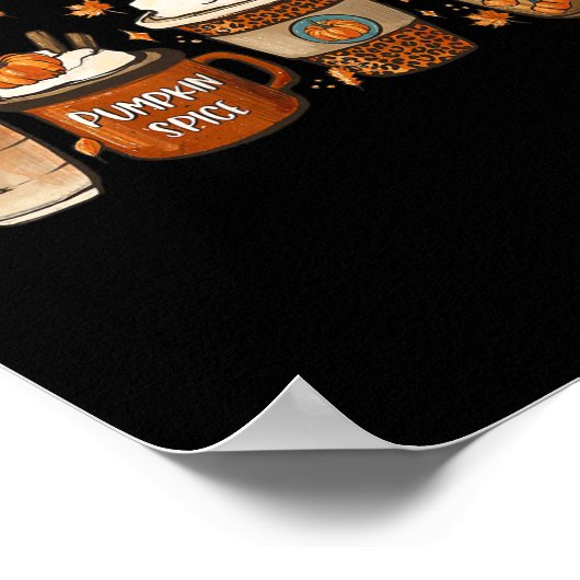 Fall Coffee Pumpkin Gewürz Junkie Latte Herbst Cof Poster (Ecke)