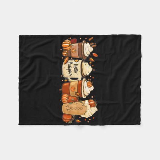 Fall Coffee Pumpkin Gewürz Latte Drinks Herbst als Fleecedecke (Vorderseite (Horizontal))