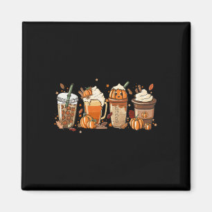Fall Coffee Pumpkin Gewürz Latte Drinks Herbst als Magnet