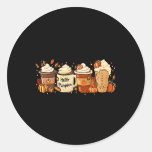 Fall Coffee Pumpkin Gewürz Latte Drinks Herbst als Runder Aufkleber