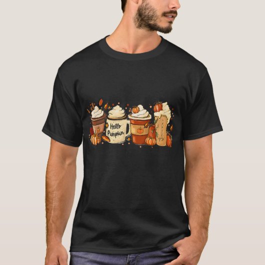 Fall Coffee Pumpkin Gewürz Latte Drinks Herbst als T-Shirt (Vorderseite)
