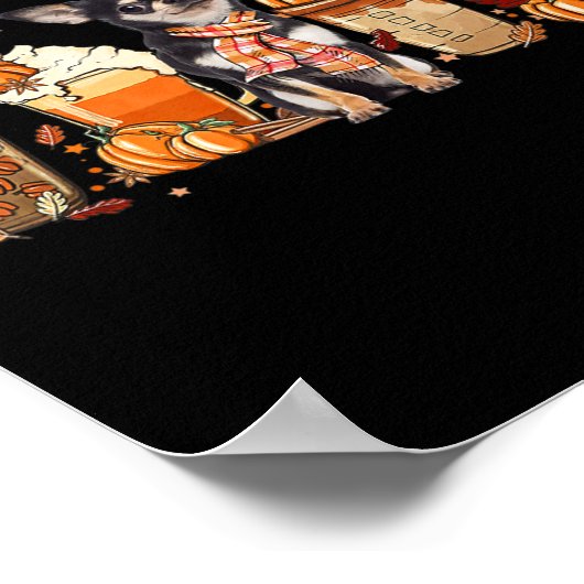 Fall Coffee Pumpkin Gewürz Latte Iced Herbst Chihu Poster (Ecke)