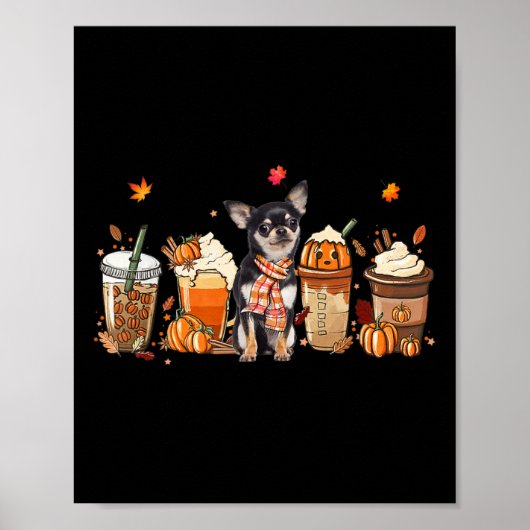 Fall Coffee Pumpkin Gewürz Latte Iced Herbst Chihu Poster (Vorne)