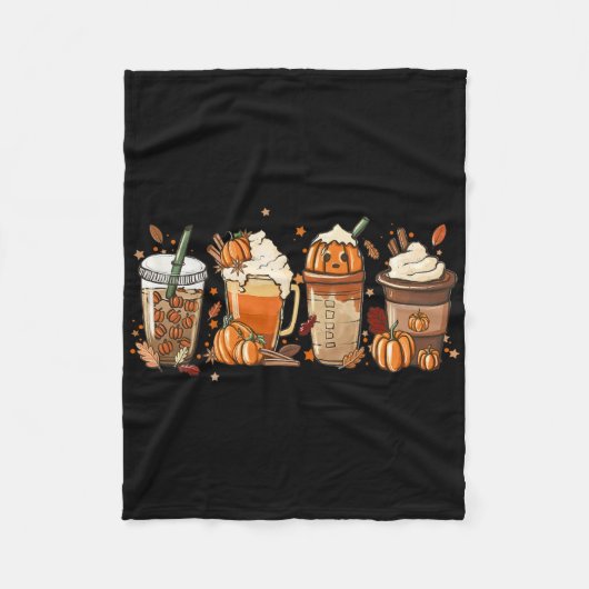 Fall Coffee Pumpkin Gewürz Latte Iced Warm Cosy Au Fleecedecke (Vorderseite)
