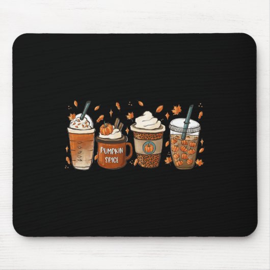 Fall Coffee Pumpkin Gewürz Latte Iced Warm Cosy Au Mousepad (Vorne)
