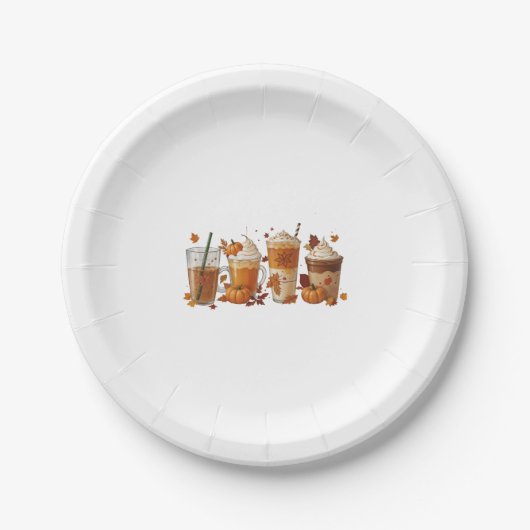 Fall Coffee Pumpkin Pappteller (Vorderseite)