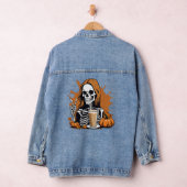 Fall Coffee Skeleton Halloween Jeansjacke (Hangar)