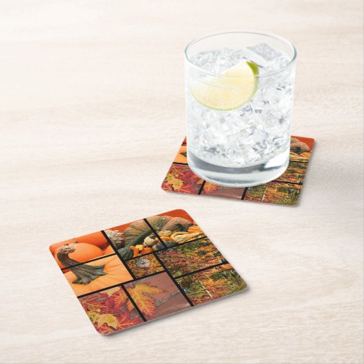 Fall Collage Rechteckiger Pappuntersetzer (Vor Ort)