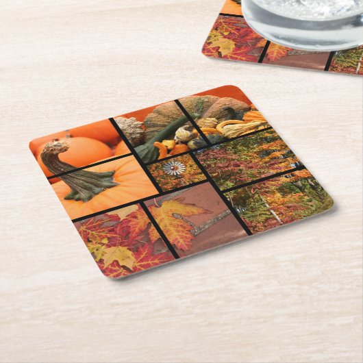 Fall Collage Rechteckiger Pappuntersetzer (angewinkelt)