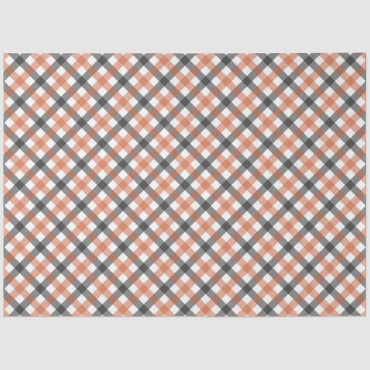 Fall Colors Gingham Tissue Paper Seidenpapier (Vorderseite)