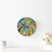 Fall colors of Aspen trees 2 Runde Wanduhr (Zuhause)