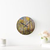 Fall colors of Aspen trees 5 Runde Wanduhr (Zuhause)