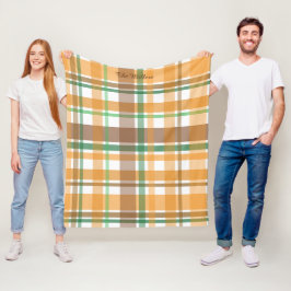 Fall Colors Thanksgiving Orange Brown Green Plaid Fleecedecke