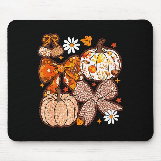 Fall Coquette Bow Fall Pumpkin Thanksgiving Women  Mousepad (Vorne)