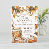 fall coquette pumpkin brunch birthday party einladung (Stehend Vorderseite)