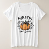 Fall Coquette Pumpkin-Saison Große Größe T-Shirt (Design vorne)