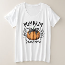 Fall Coquette Pumpkin-Saison Große Größe T-Shirt