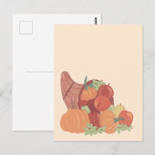 Fall Cornucopia Postkarte (Vorne/Hinten)