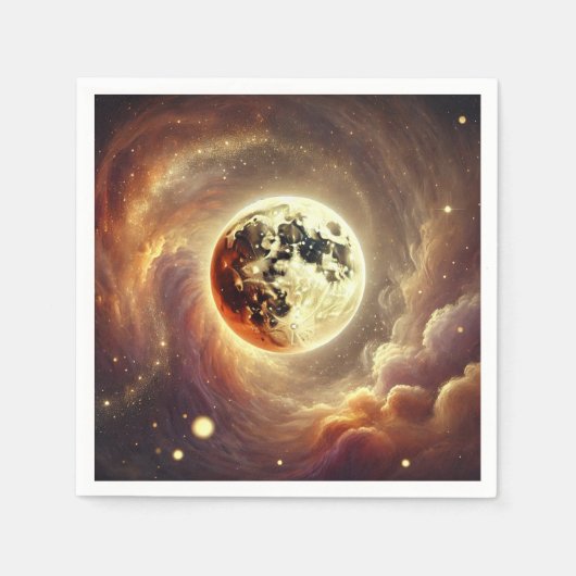 Fall Cosmic Harvest Moon Découpage Napkins Serviette (Vorderseite)