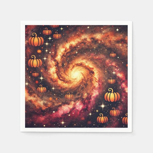 Fall Cosmic Pumpkin Gewürz Découpage Napkins Serviette (Vorderseite)