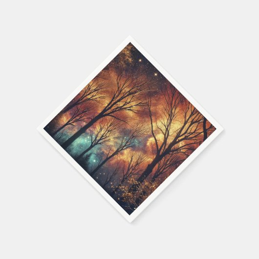 Fall Cosmic Twilight Forest Découpage Napkins Serviette (Ecke)