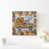 Fall Country Harvest Lieferwagen Truck Wall Clock Quadratische Wanduhr (Zuhause)