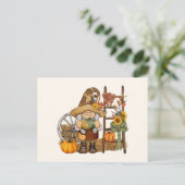 Fall Country Pumpkin Harvest Gnome Postkarte (Stehend Vorderseite)