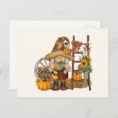 Fall Country Pumpkin Harvest Gnome Postkarte (Vorne/Hinten)
