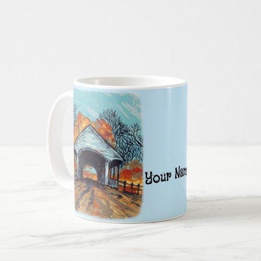 Fall Covered Bridge Kaffeetasse (Vorderseite Links)