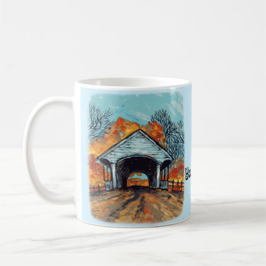 Fall Covered Bridge Kaffeetasse (Links)