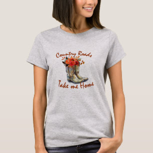 Fall Cowboy Boots Landstraßen bringen mich Zuhaus T-Shirt