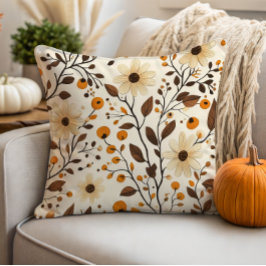 Fall Cream Daisy Floral Kissen