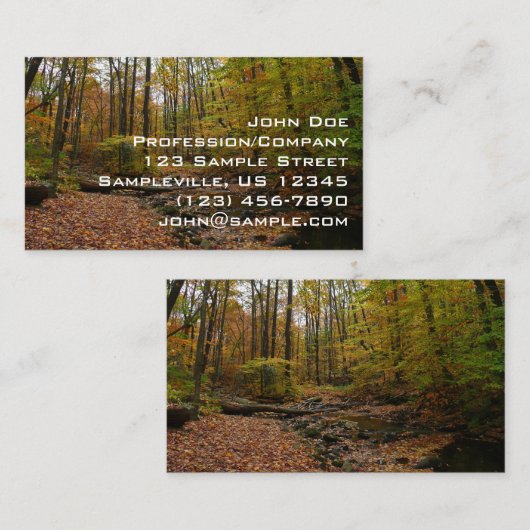 Fall Creek auf Laurel Hill Staat Park Pennsylvania Visitenkarte (Vorne/Hinten)