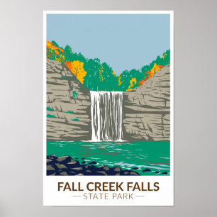 Fall Creek Falls Staat Park Tennessee Vintag Poster